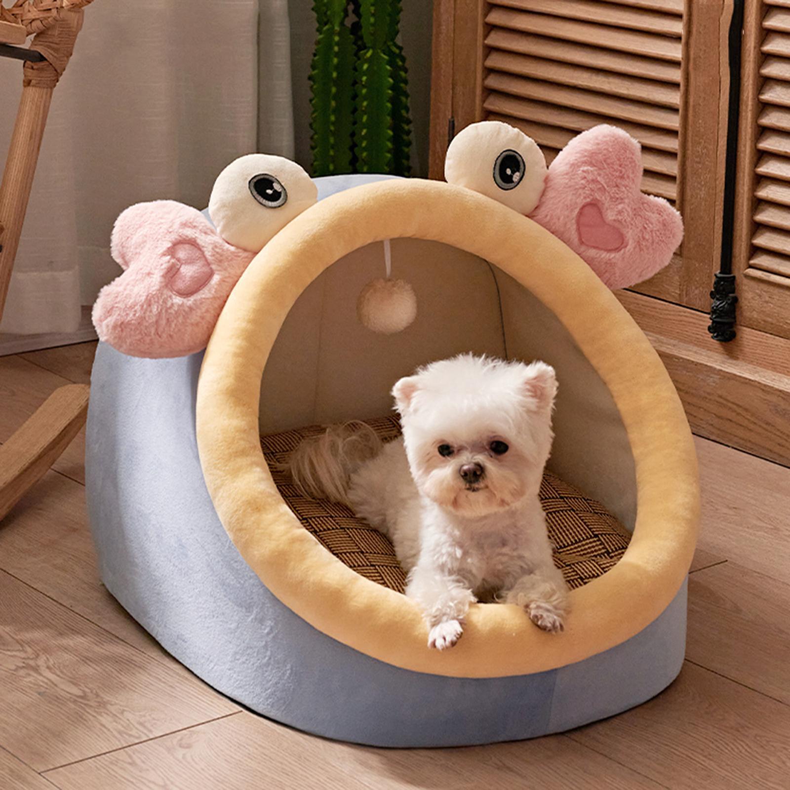 Small Dog Sleeping Bed Pet Cat House Nest Washable Winter Puppy Kennel Toy Supplies for Indoor Outdoor
