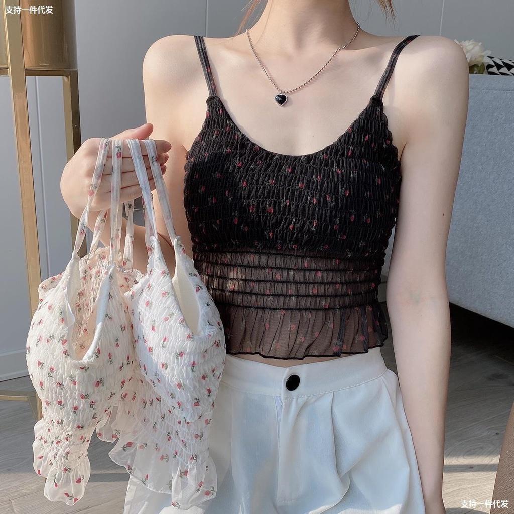 Áo bra hai dây dáng ngắn hoa nhí siêu xinh nâng ngực kèm mút ngực Pasana0210