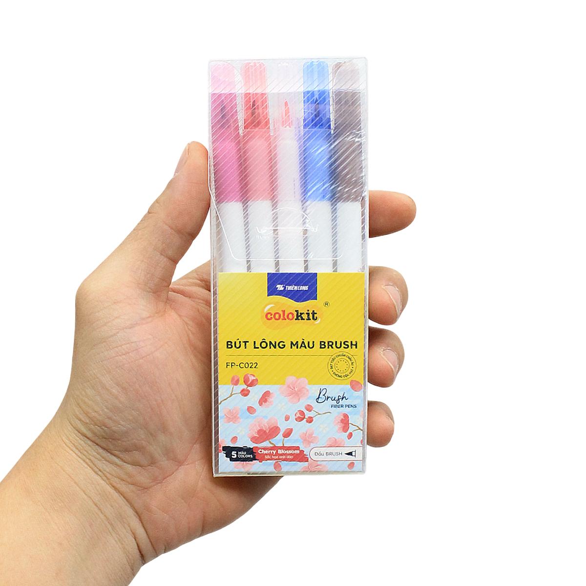 Vỉ 5 Bút Lông Màu Đầu Brush - Cherryblossom - Colokit FP-C022