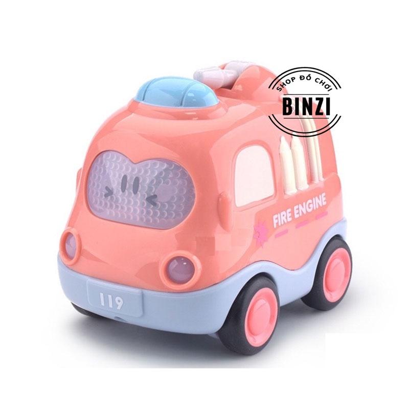 Bộ đồ chơi ô tô quán tính có đèn và nhạc mô tả xe cứu hỏa, cứu thương, cảnh sát, taxi đẹp và dễ thương