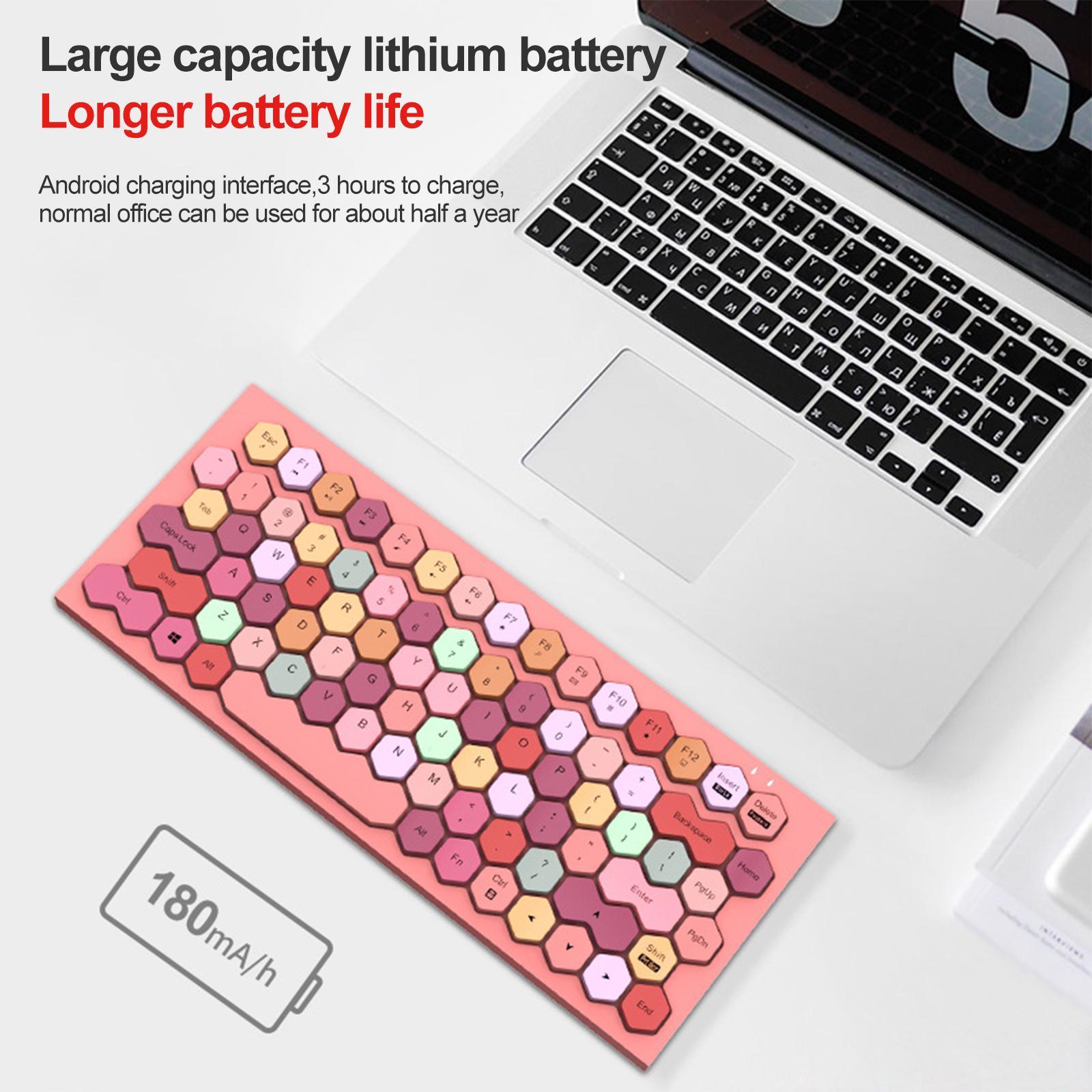 Wireless Bluetooth Keyboard, Typewriter Multimedia Keyboards for Phones Tablet Office