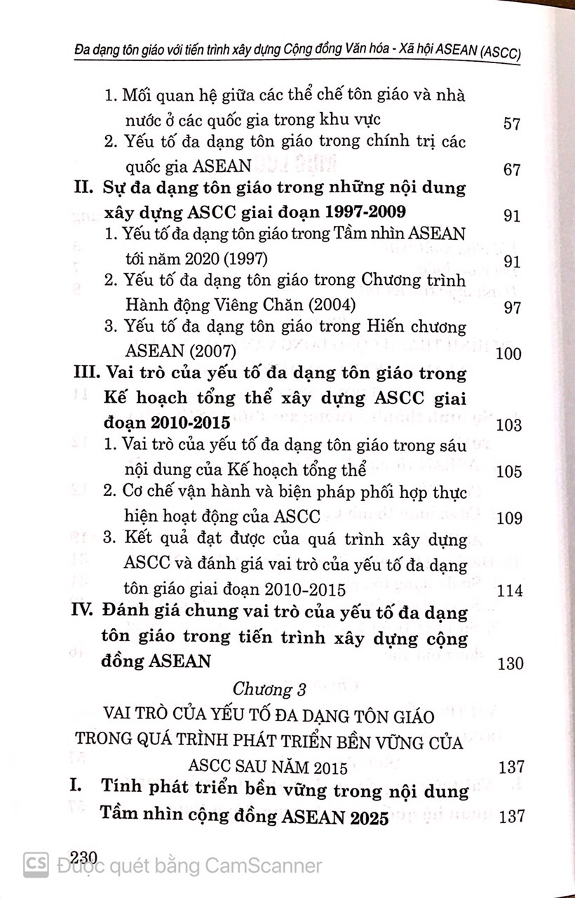 Đa dạng tôn giáo với tiến trình xây dựng cộng đồng văn hóa – xã hội ASEAN (ASCC) (Sách tham khảo)