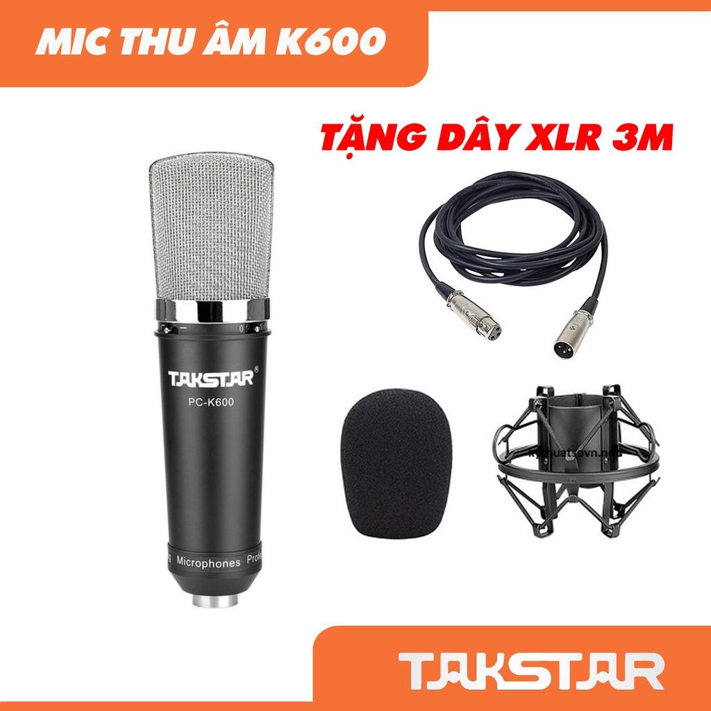 Micro thu âm cao cấp TAKSTAR PC K-600, tặng kèm dây XLR 3m, hàng chính hãng