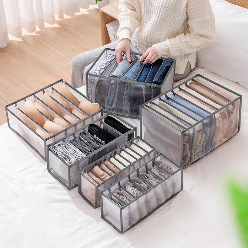 Túi chia ngăn đựng quần áo LivingC, túi đựng đồ lót, khay chia quần áo hộp đựng đồ gấp gọn tiện lợi.