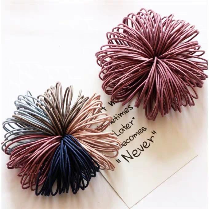 Set 100 Dây Buộc Tóc Kèm Túi Zip--HH328