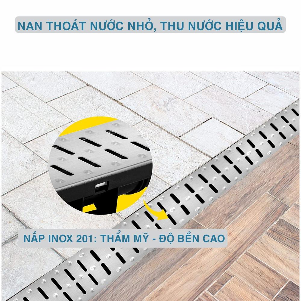 Rãnh (cống) thoát nước mưa HDPE.Kích thước: 150x80x1000mm.Chống ngập - Thoát nước nhanh - Tiết kiệm - Bảo hành 10 năm