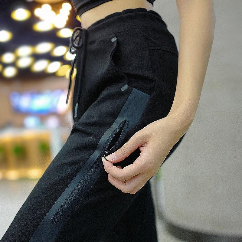 Mới Ngoài Trời Thể Thao Dây Kéo Nữ Rời Chạy Quần Lưng Cao Dây Rút Hậu Cung Quần Thể Dục Tập Gym Dài Thấm Hút Mồ Hôi Cho Nam