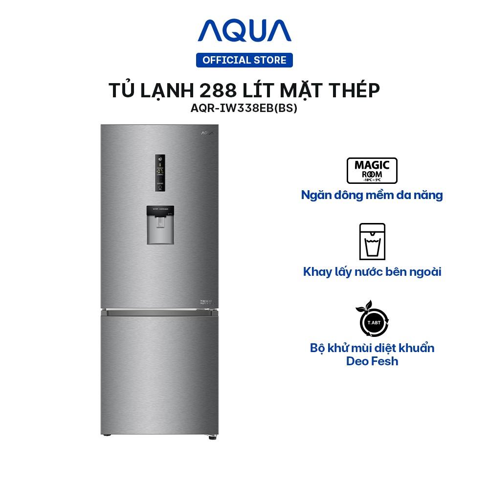 Tủ lạnh ngăn đông dưới Aqua 288 Lít AQR-IW338EB - Hàng chính hãng - Chỉ giao HCM, Hà Nội, Đà Nẵng, Hải Phòng, Bình Dương, Đồng Nai, Cần Thơ