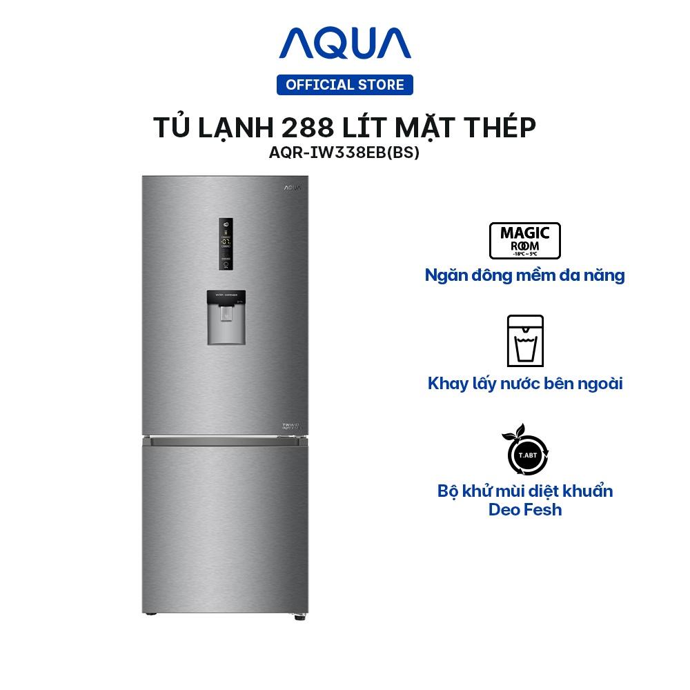 Tủ lạnh ngăn đông dưới Aqua 288 Lít AQR-IW338EB(BS) - Hàng chính hãng - Chỉ giao HCM, Hà Nội, Đà Nẵng, Hải Phòng, Bình Dương, Đồng Nai, Cần Thơ