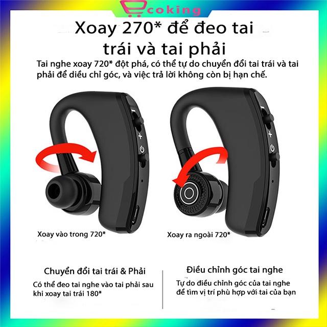 Tai Nghe Không Dây nhét tai Bluetooth V9 ECOKING{TẶNG KÈM TAI NGHE DÂY} âm thanh vòm HIFI có micro trò chuyện nút điều