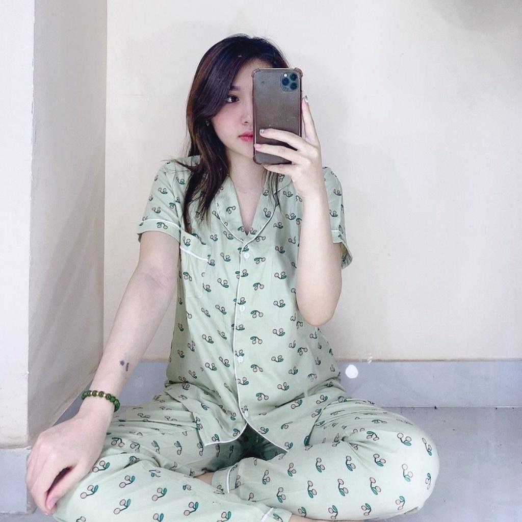 ĐỒ BỘ PIJAMA NỮ MẶC NHÀ ĐŨI MỀM TAY NGẮN QUẦN DÀI