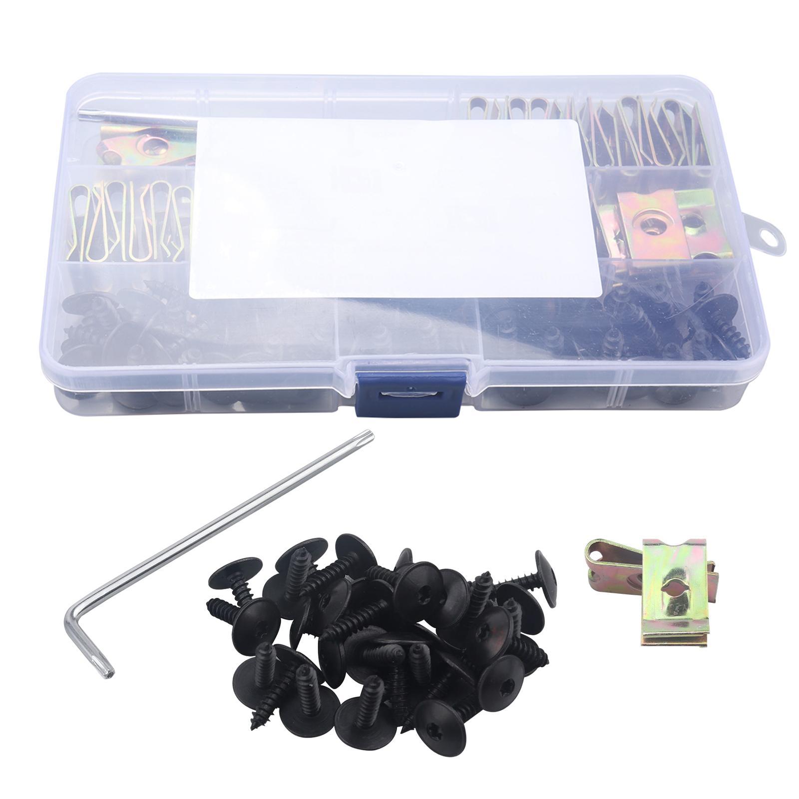 100Pcs M5 Nut Kit Screws Fastener Clip Screw Bolt Steel Fastening Nut for Automotive Replacement Durable Spare Parts Accessories