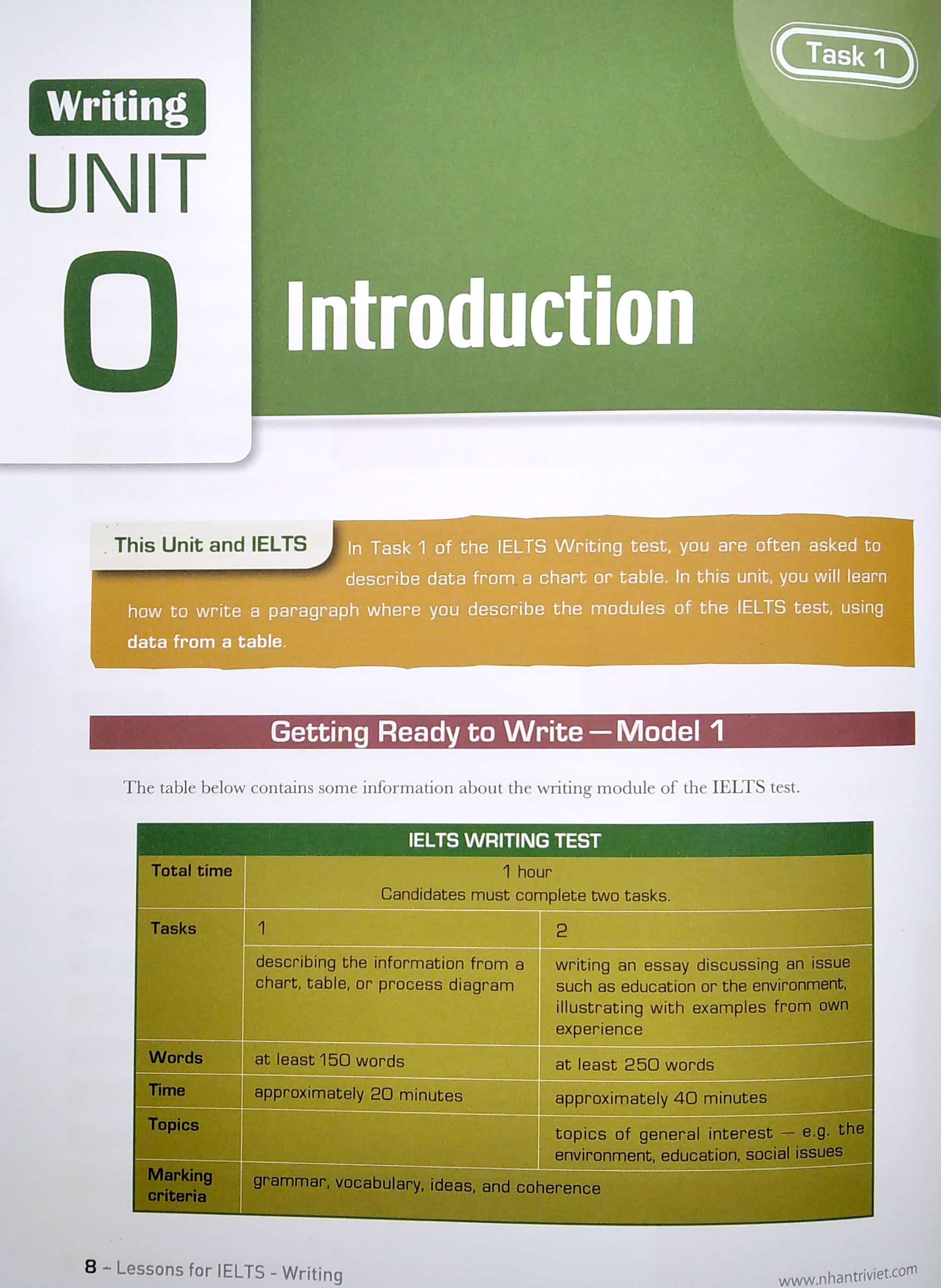 Sách Lessons For IELTS Writing (Tái Bản)