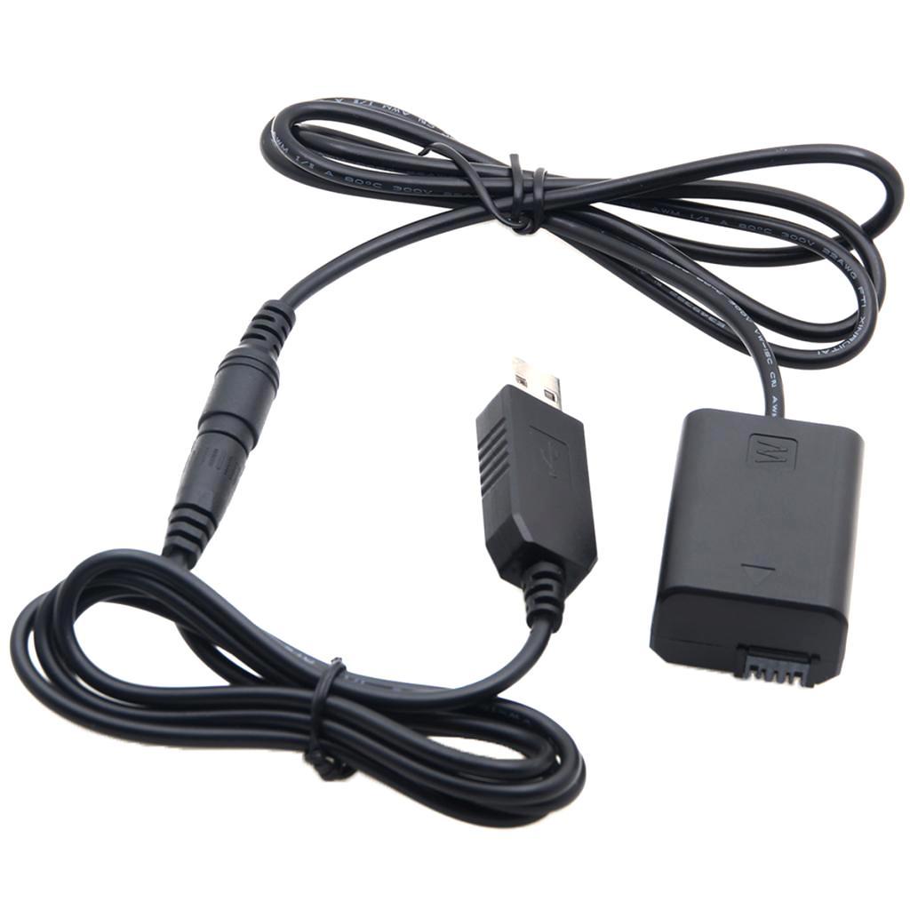NP-FW50 Power Adapter DC Dummy Battery USB Adapter Cable For Sony Camera