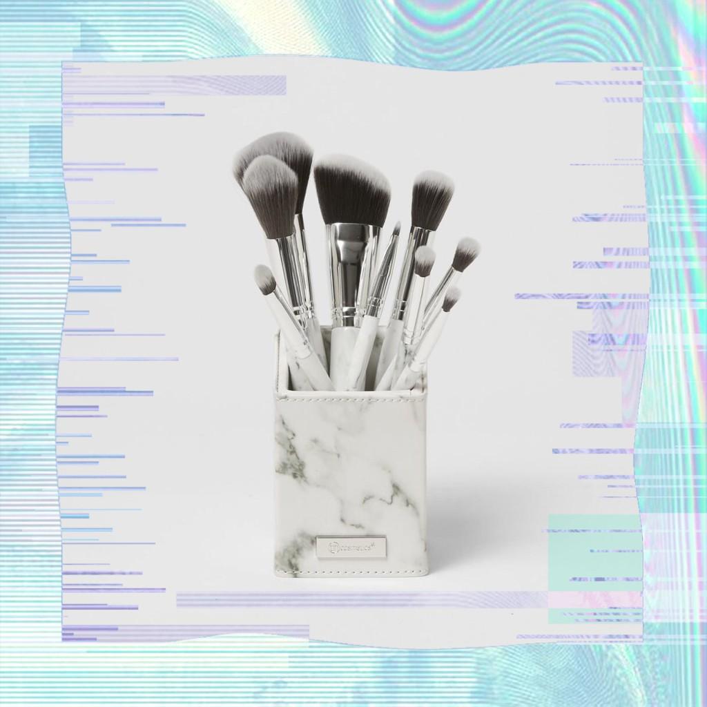 Bộ Cọ 9 Cây BH Cosmetics White Marble With Angeled Brush Holder