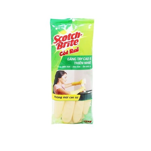 Găng tay dài Scotch Brite 3M cỡ M 26cm (Vàng nhạt)