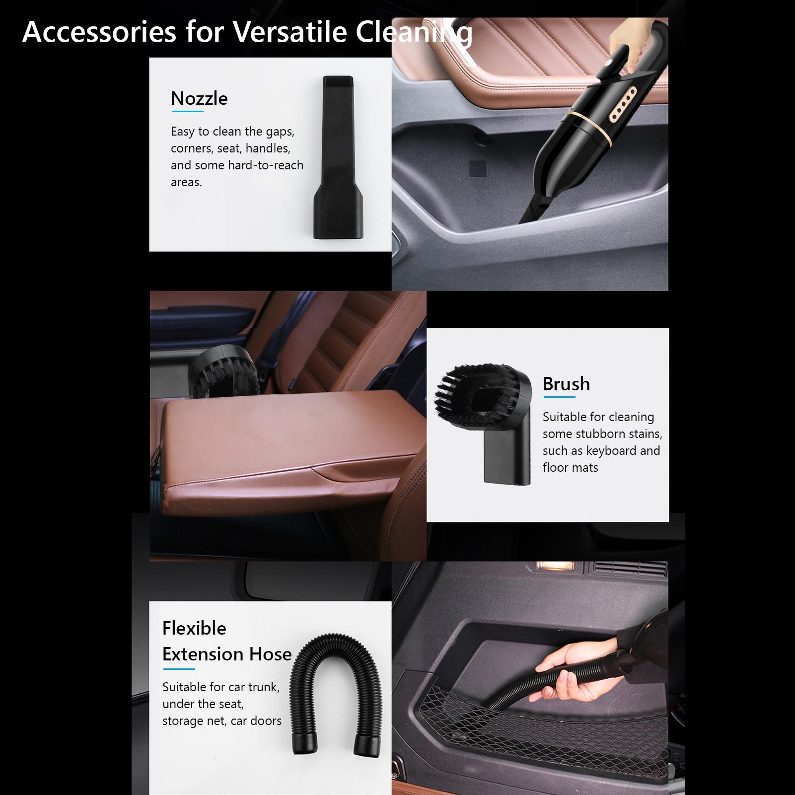 USB Rechargeable Handheld Mini Vacuum Cleaner Car Cleaning Kit with 120W 4500PA Strong Suction for Home and Car