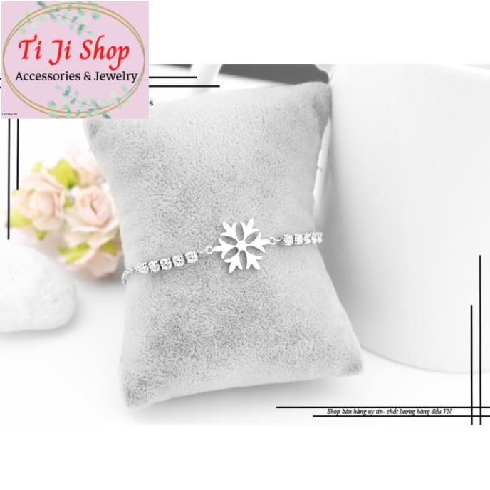 LẮC TAY NỮ HOA TUYẾT INOX CÁCH ĐIỆU - đẹp, không đen,