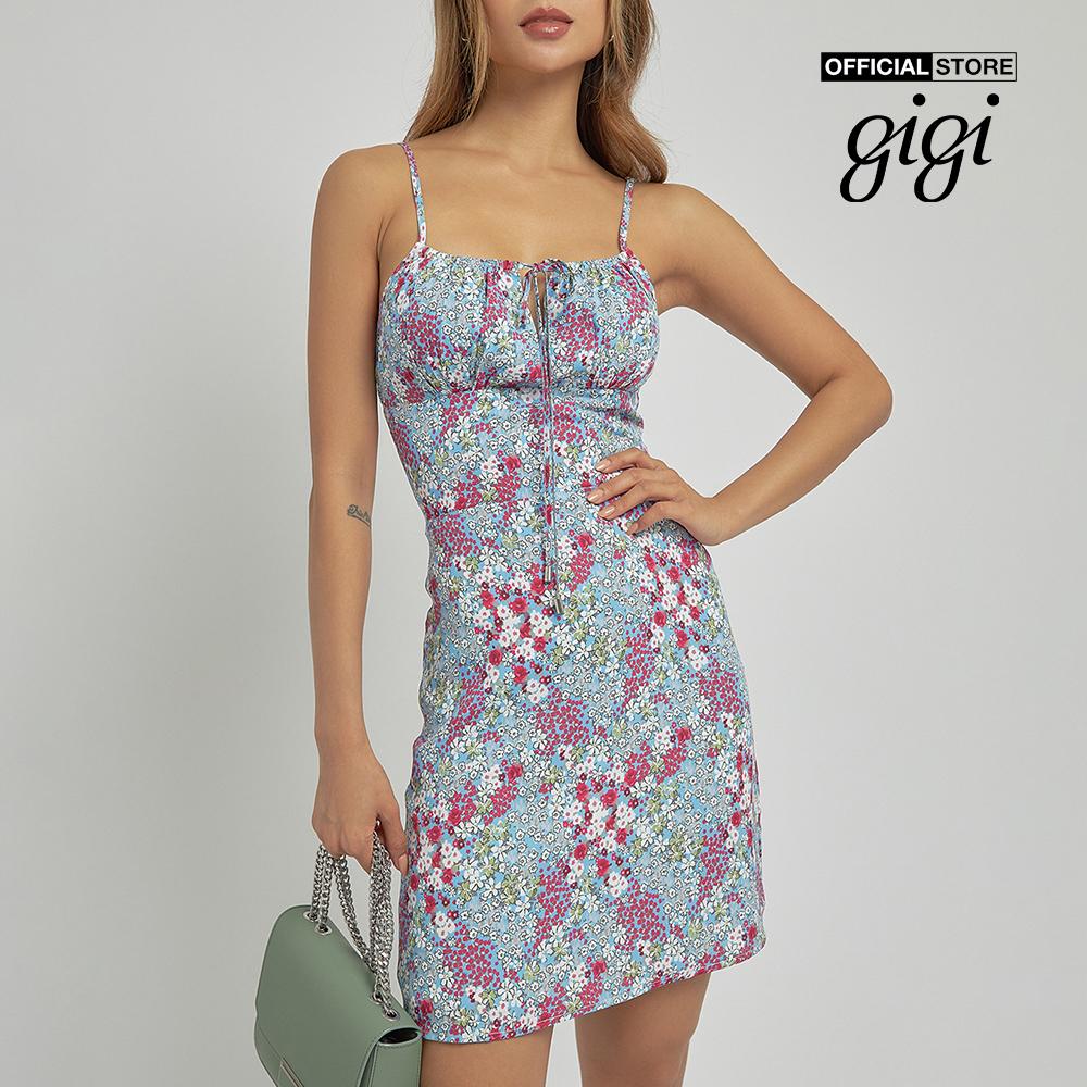GIGI - Đầm mini hai dây phom ôm in hoa thời trang G2101D221110