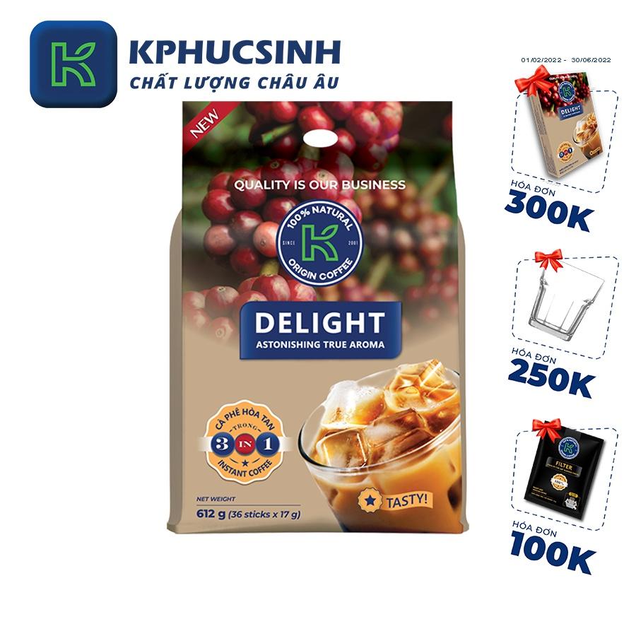 Combo 2 túi cà phê sữa hòa tan K-Delight 3in1 (612g/Túi)