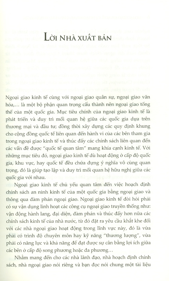 Ngoại Giao Kinh Tế Và Hoạch Định Chính Sách Đối Ngoại (Sách tham khảo)