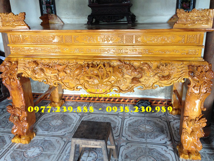 sập thờ gỗ mít ta chân 24cm