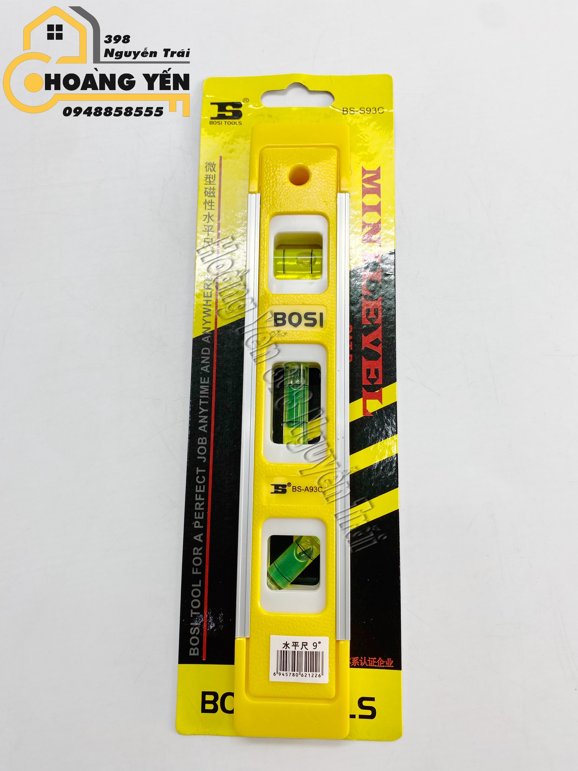 Thước Nivo - Thước thuỷ Bosi, thước livo cân bằng, thước thăng bằng, thước nivo BOSI TOOLS BS-S93C (20cm)