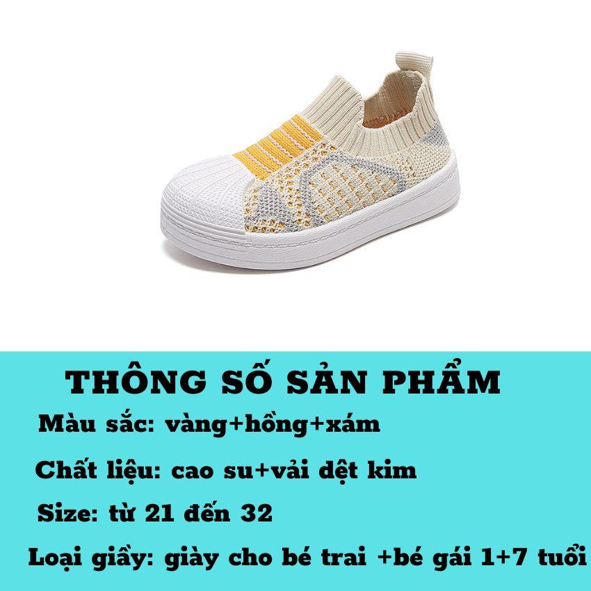 Giày Lười Cho Bé Trai Bé Gái ️ Cổ Chun Đế Bệt Từ 1 Đến 7 Tuổi Phong Cách Canvas Chống Trơn Trượt GE08