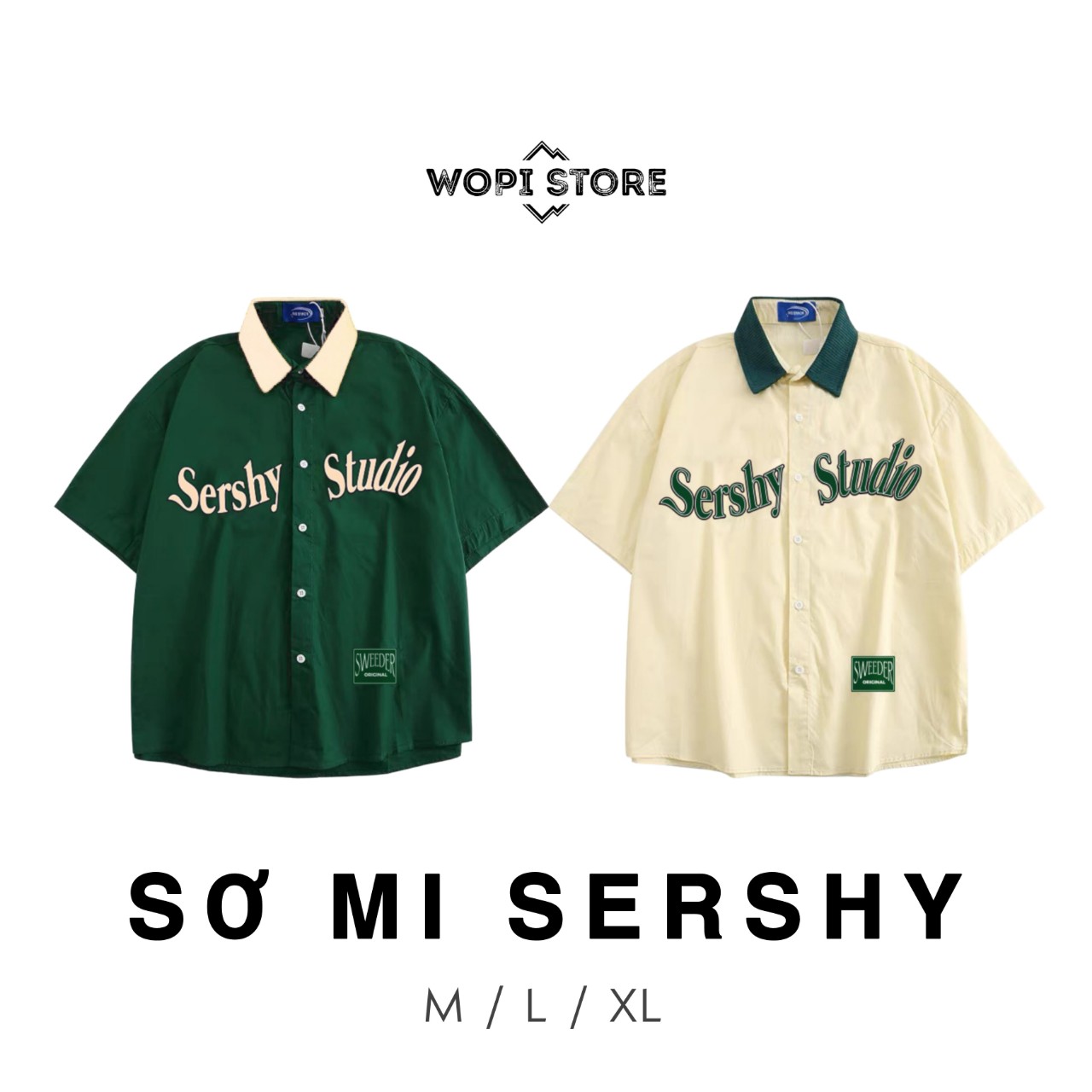 Áo Sơ Mi Tay Lỡ SERSHY STUDIO Form Rộng Nam Nữ Style Cá Tính Phong Cách Ulzzang Unisex