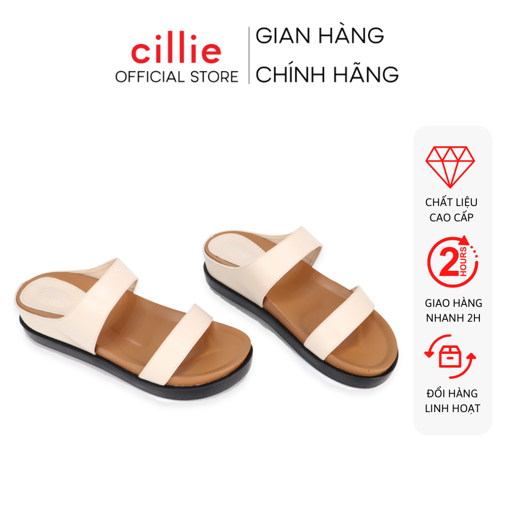 Dép nữ thời trang quai ngang Cillie đế bánh mì cao 4cm 1206