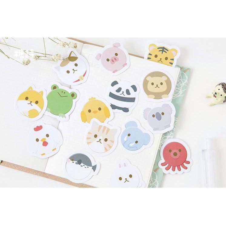 Bộ 46 Sticker Hàn Quốc hình Con Vật dễ thương dán trang trí E10