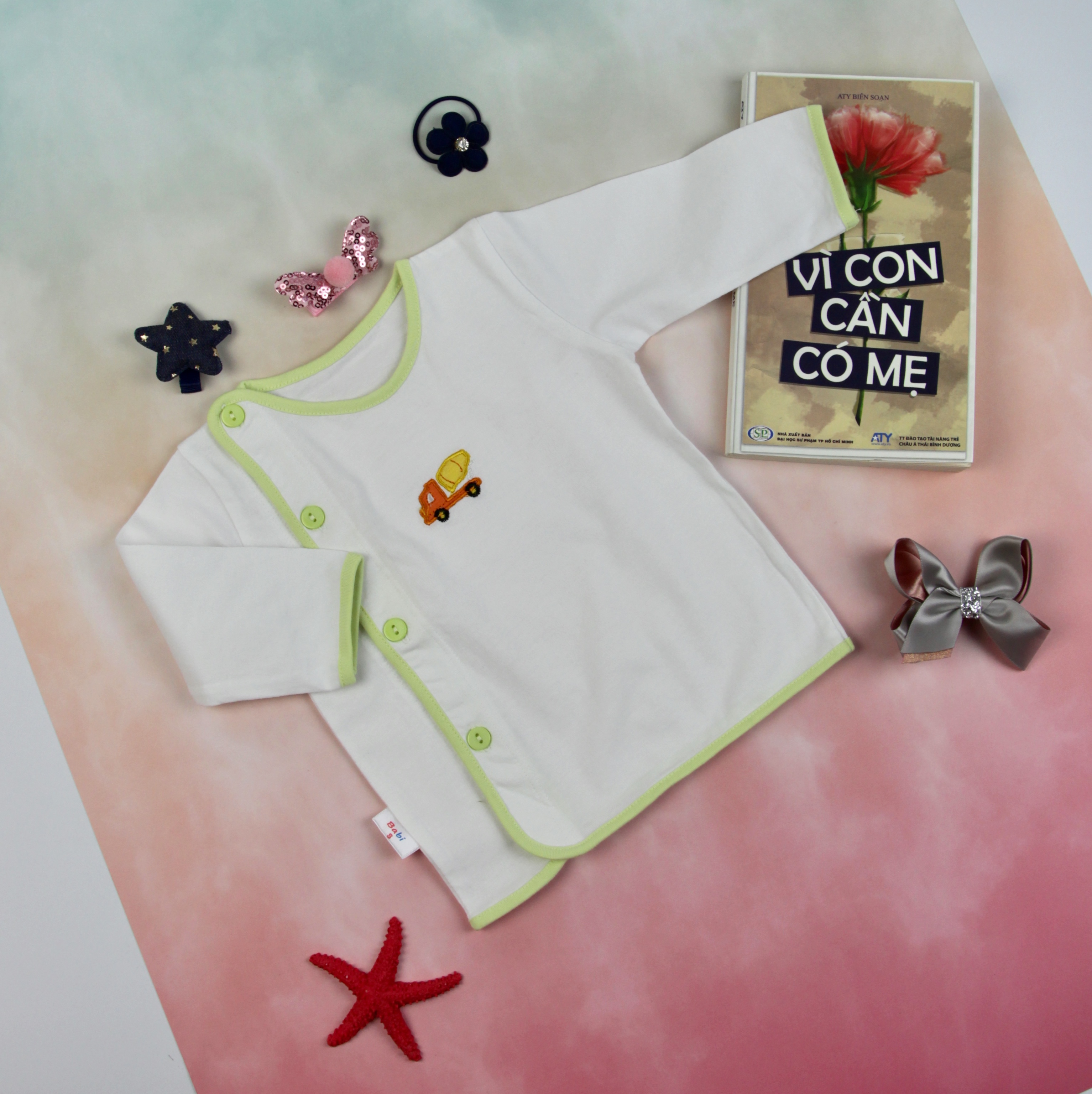 Combo 5 áo tay dài cài lệch sơ sinh