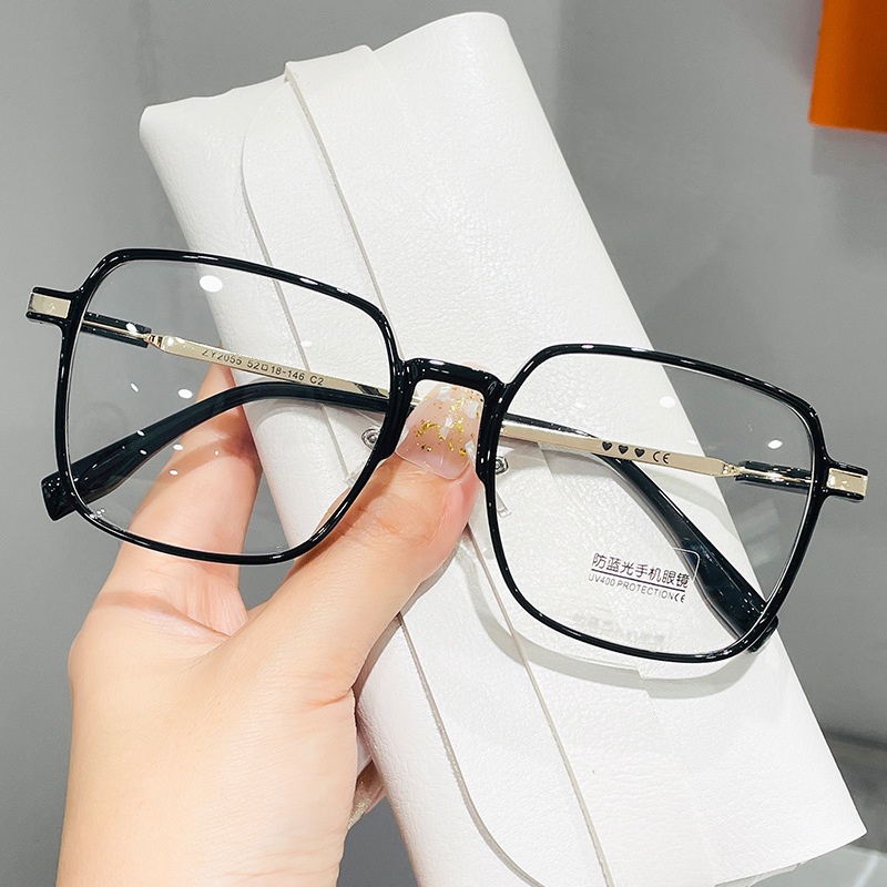 Kính giả cận gọng vuông unisex nam nữ có thể thay mắt cận kiểu hàn quốc