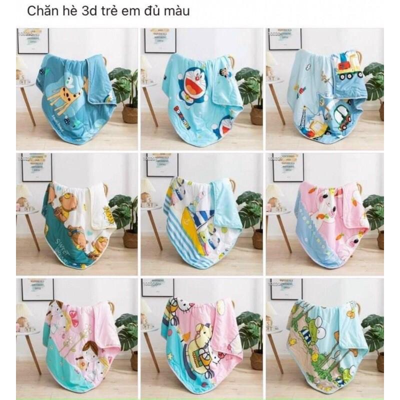 Chăn trẻ em chất cotton đũi cho bé đắp mùa hè thu, chăn cho bé đến trường, đắp văn phòng - 1m x 1m5 Mềm Mát - Đủ Màu