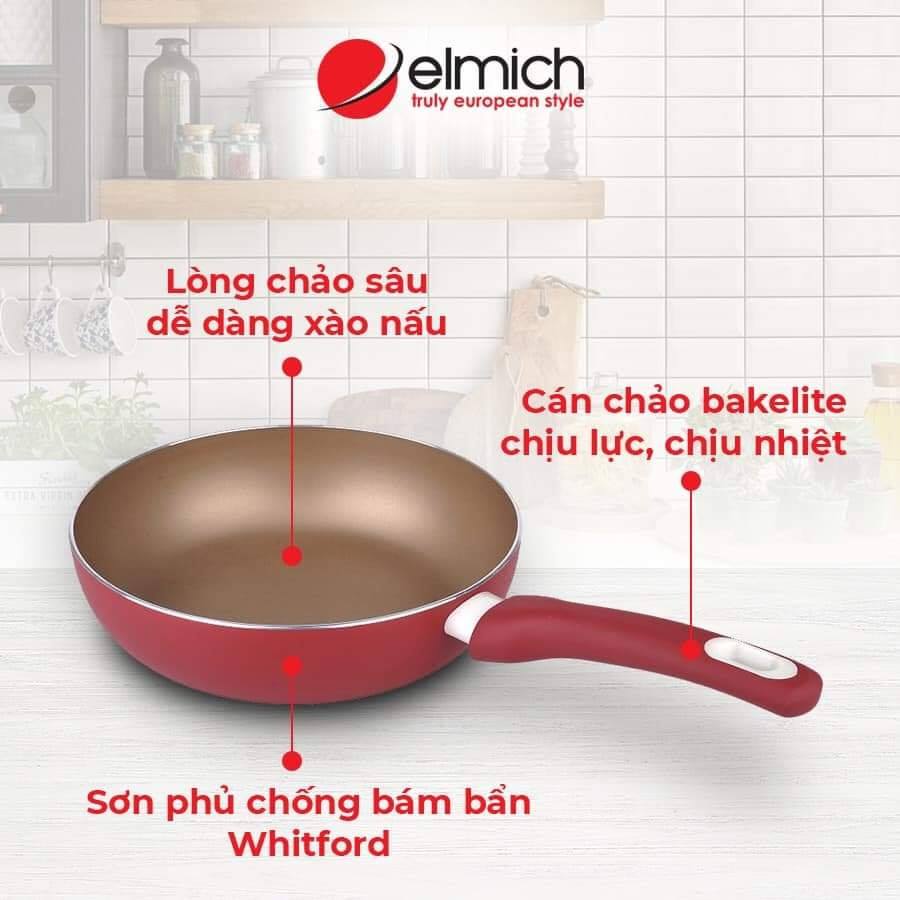 Chảo Chống Dính Sâu Lòng Cao Cấp Đáy Từ Elmich size 20/24/26/28cm Hàng Chính Hãng