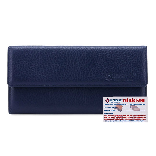 HJ3125-26-27-28-29-30-39-40-59-60-64-65-67 - Bóp nữ da bò cao cấp Huy Hoàng 3 gấp lửng màu da, đen, đỏ, hồng, nâu, xanh, xanh đậm, cam, xanh lá chuối, xanh dương