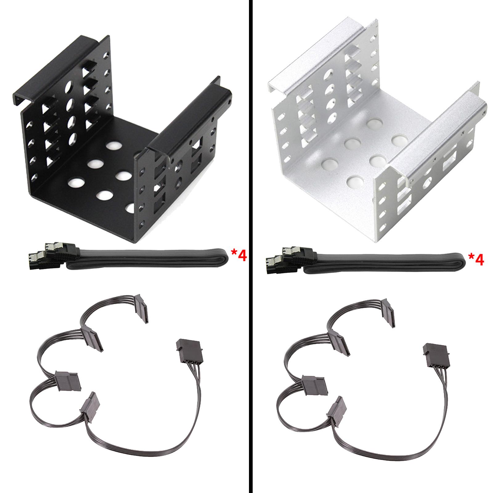 2x 2.5 Inch to 3.5 Inch SSD HDD Hard Drive Caddy Black with SATA Cable
