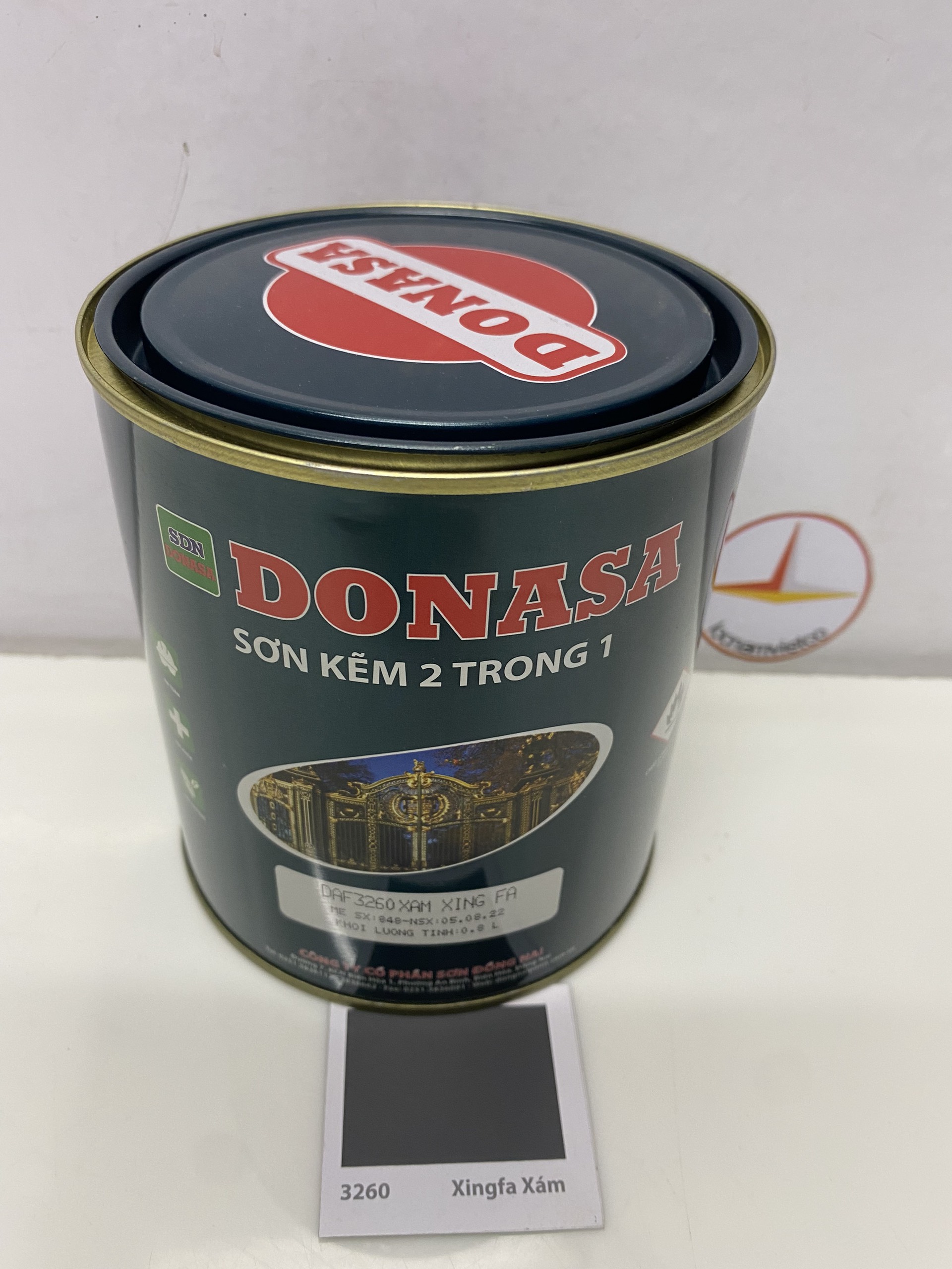 Sơn Sắt Kẽm Donasa 2 trong 1 màu DAF 3260 Xingfa xám _ 800ml
