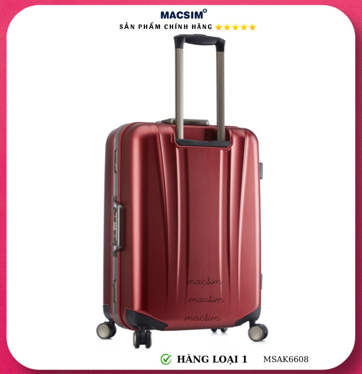 Vali cao cấp Macsim Aksen hàng loại 1 MSAK6608 cỡ 24inch ( màu đỏ)