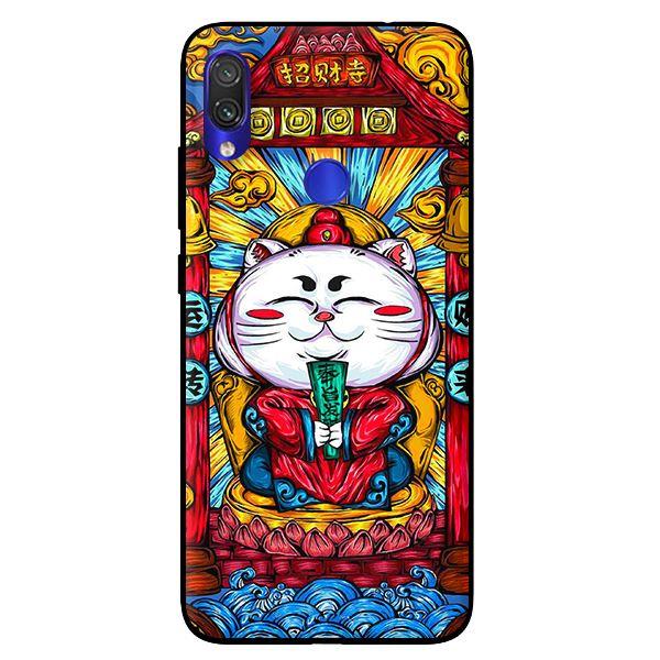 Ốp in cho Xiaomi Redmi Note 7 Mèo May Mắn Trắng - Hàng chính hãng