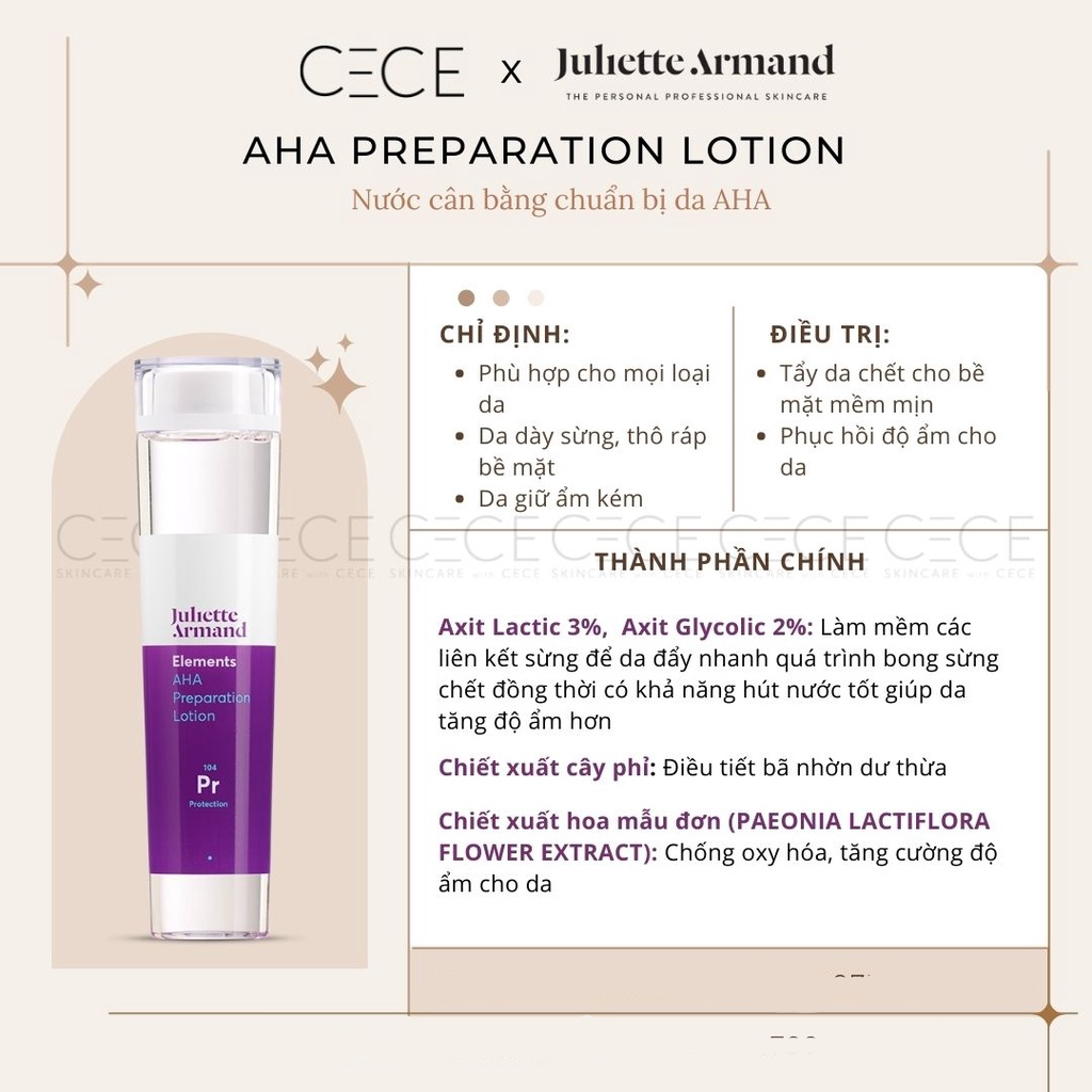 Nước cân bằng làm sáng Juliette Armand AHA Preparation Lotion 200ml