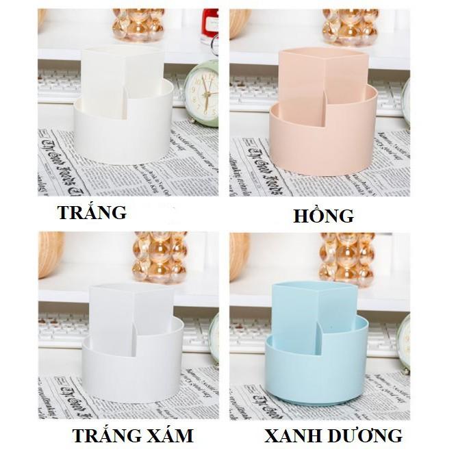 ỐNG CẮM BÚT / CỌ TRANG ĐIỂM 3 NGĂN HÌNH TRÒN