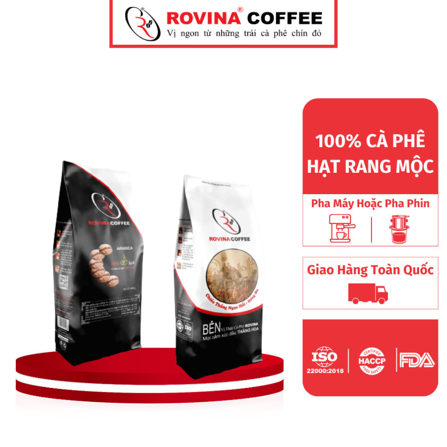 Cà Phê Arabica Cầu Đất 500gr (Rang Vừa Phù Hợp Với Các Kiểu Pha Chế) Mùi Hương Dịu Nhẹ Vị Cân Bằng Hoàn Hảo Rovina Coffe