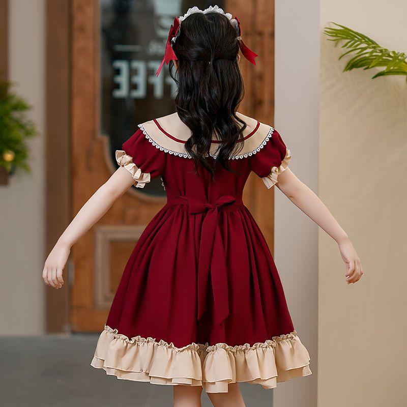 SHUANGYAN Váy công chúa Lolita cho bé gái 2023 Váy trẻ em Lolita mùa hè Váy cô gái mùa hè