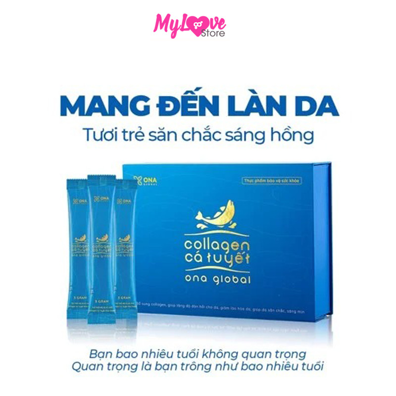 Combo 5 Hộp Collagen Cá Tuyết Ona Global Giảm Lão Hóa - Tươi Trẻ - Săn Chắc - Sáng Hồng Da + Tặng 1 Hộp Collagen Cá Tuyết Ona Global