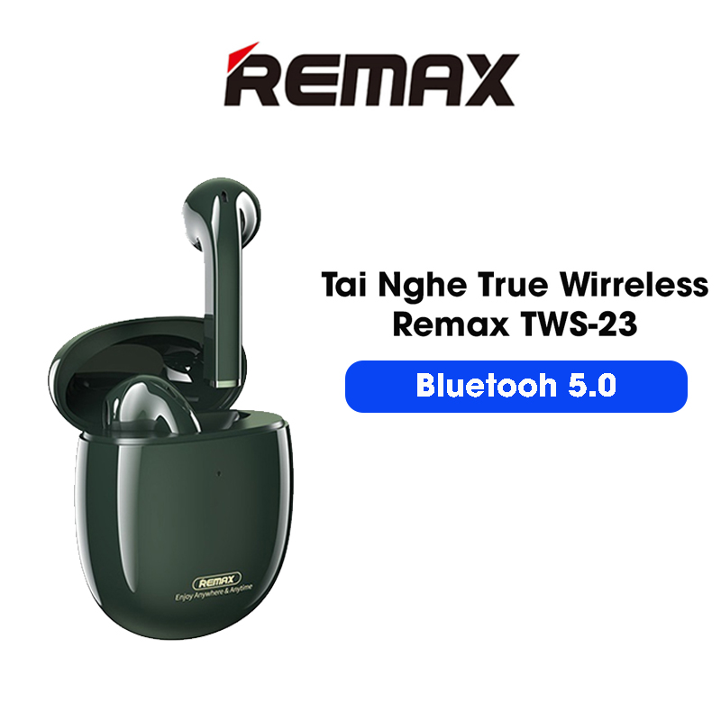 (Hàng chính hãng) Tai nghe Bluetooth Remax TWS-23 Bluetooth 5.0, phạm vi kết nối 10m, âm bass cực hay