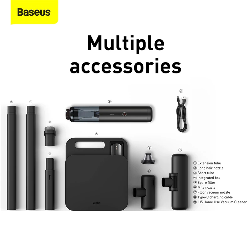 Hút Bụi Baseus H5 Wireless Vacuum Cleaner Handheld Vaccum Cleaner - Hàng Chính Hãng