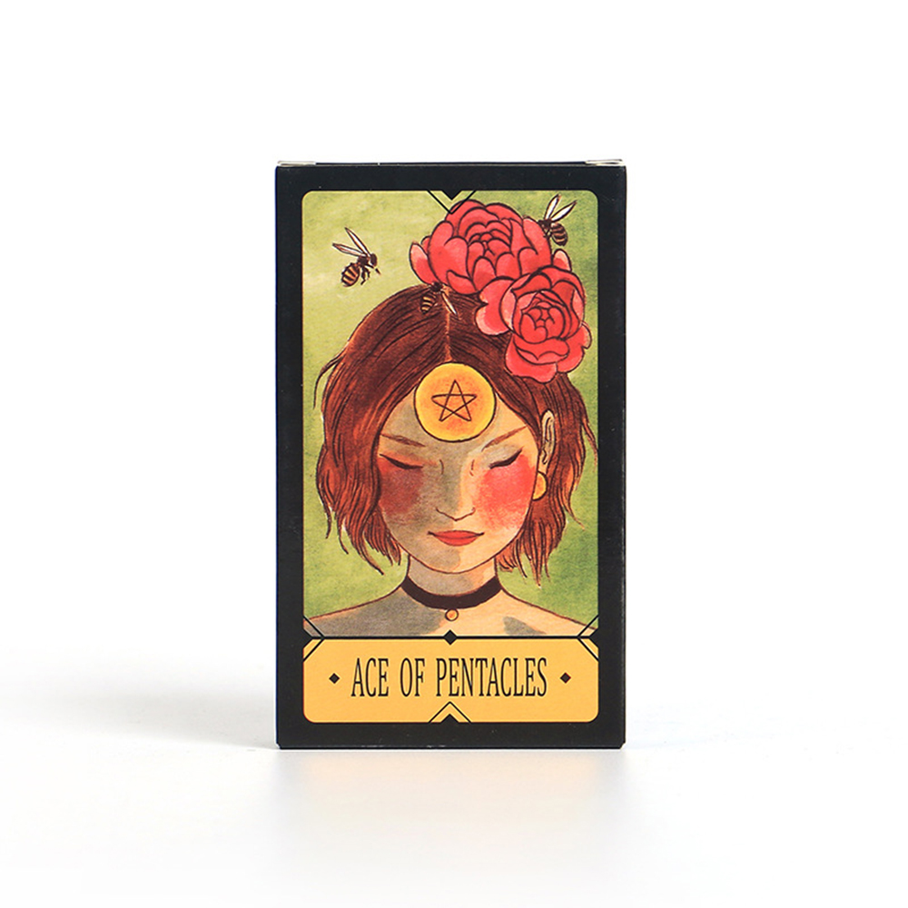 [Mạ Cạnh Size Gốc] Bài Tarot Ace Of Pentacles Mạ Xanh Lá Đá Thanh Tẩy