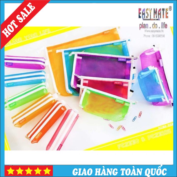 Túi Đựng Bút Dạng Lưới FC2330 Cao Cấp Xuyên Thấu Sức Chứa Lớn Đa Năng Tiện Lợi