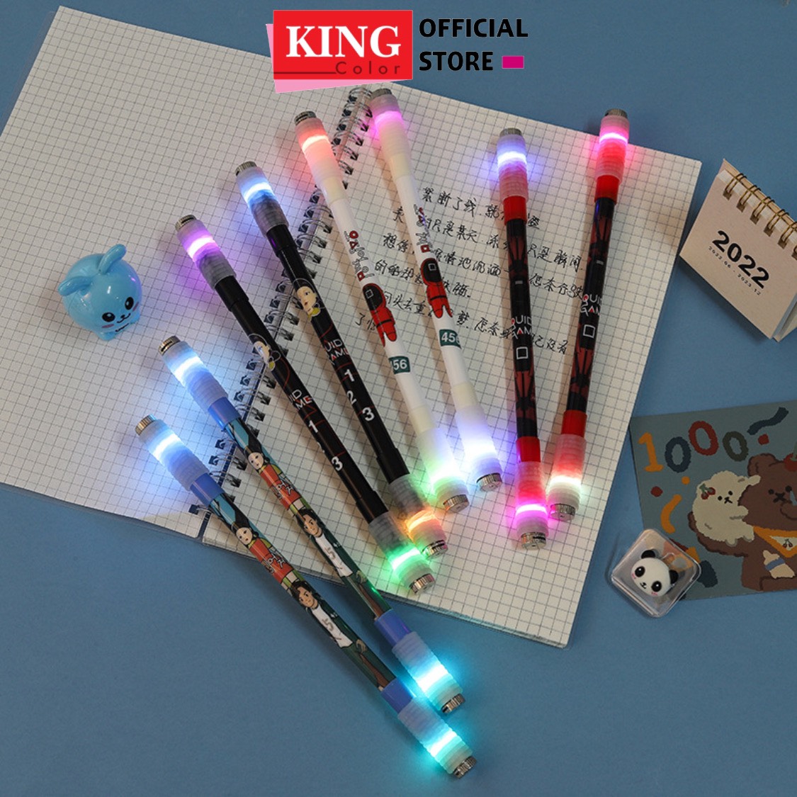 Bút Quay Nghệ Thuật xoay tay Phát Sáng Mod Có Đèn Led Đổi Màu Cá Tính Viết Mực Dễ Thương Pen Spinning